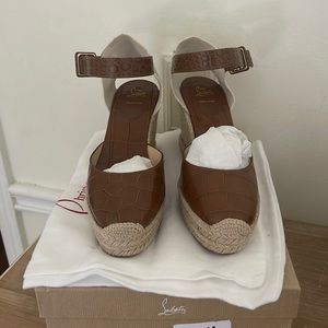 Brand New Never Worn Christian Louboutin Brown Espadrilles